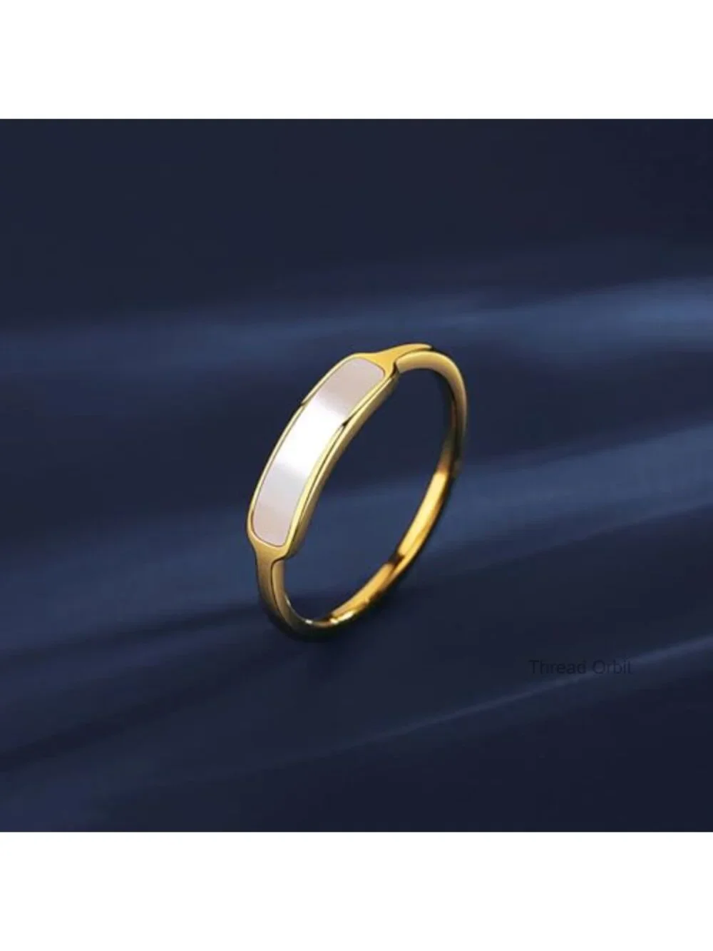 Dainty Minimalist Shell Pearl Ring Gold Plated Band